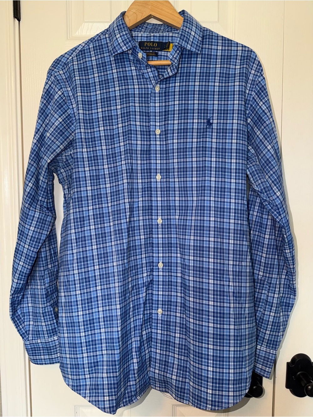 Polo Ralph Lauren Classic Fit Performance Long Sleeve Button Up Blue Size Large